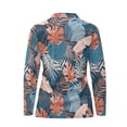 thumbnail image 4 of Garronmavis Golf Tennis Shirt Women Long Sleeve Hiking Shirts Collared Shirt Tops Athletic Casual Work Shirts Tops Tropical Golf for Women, Tropical Monstera, Size XS, 4 of 7