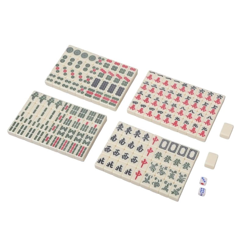 CEORPER Mini Mahjong Set Light Portable Vintage Traditional Chinese Mahjong Board Game
