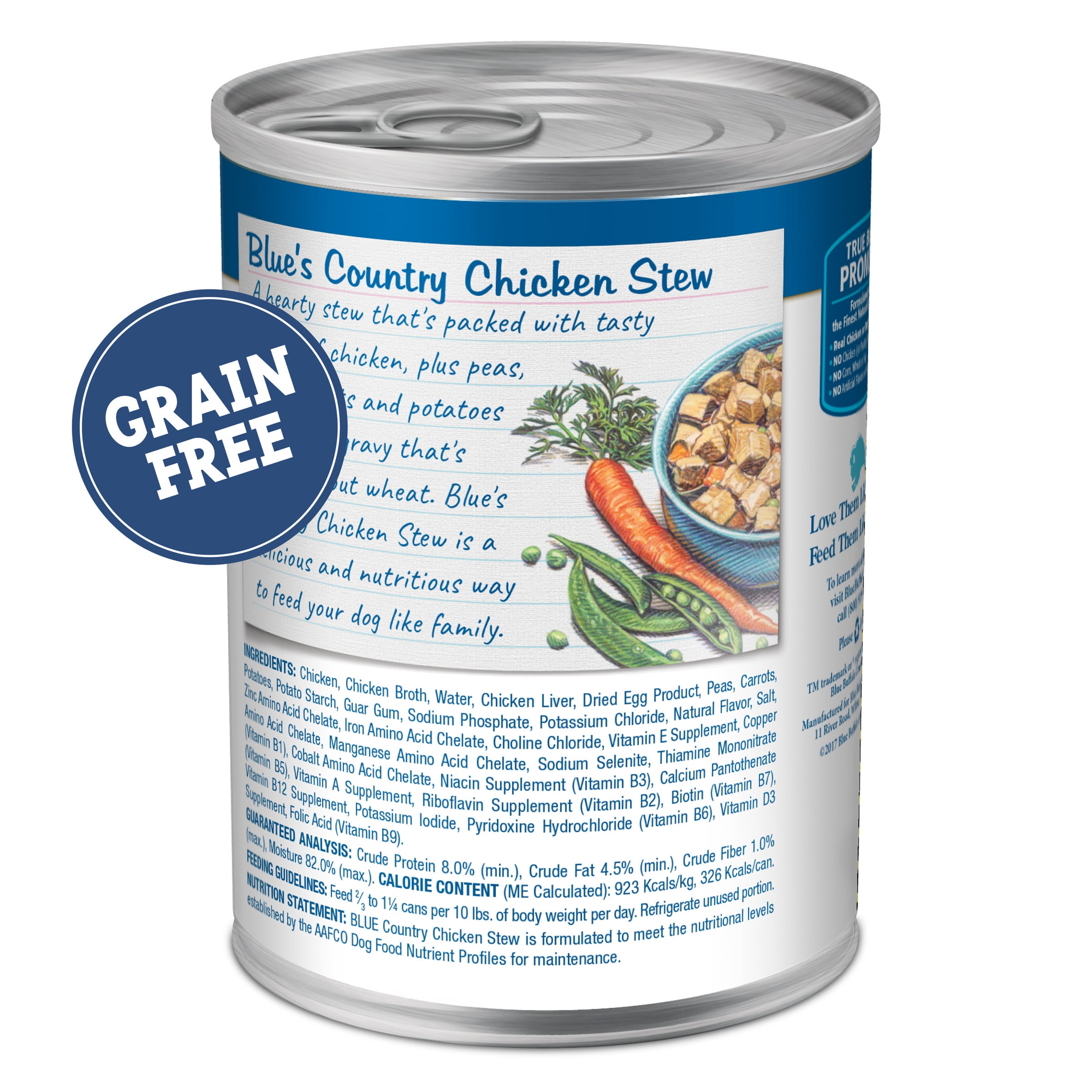 (12 pack) Blue Buffalo Blue's Stew Natural Wet Dog Food, Country Chicken Stew, 12.5-oz. Can
