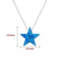 thumbnail image 5 of QQTDFG 1 Pc 925 Sterling Silver Choker Opal Necklace Star Pendant Necklace Body Jewelry-Blue-10.5mm by 10.5mm, 5 of 9