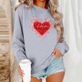 thumbnail image 7 of ClodeEU Women's Valentine's Day Sweatshirt,Cute Heart Print Crew Neck Long Sleeve Pullovers Gray,Womens Plus S, 7 of 7