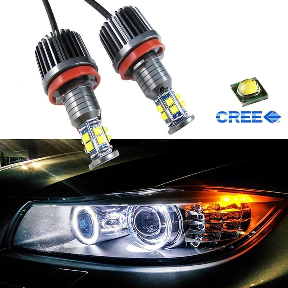 Xotic Tech Mega 80W 7000K White H8 LED Angel Eyes Ring Marker Bulbs For BMW 1 3 5 X Series Z4 X5 X6