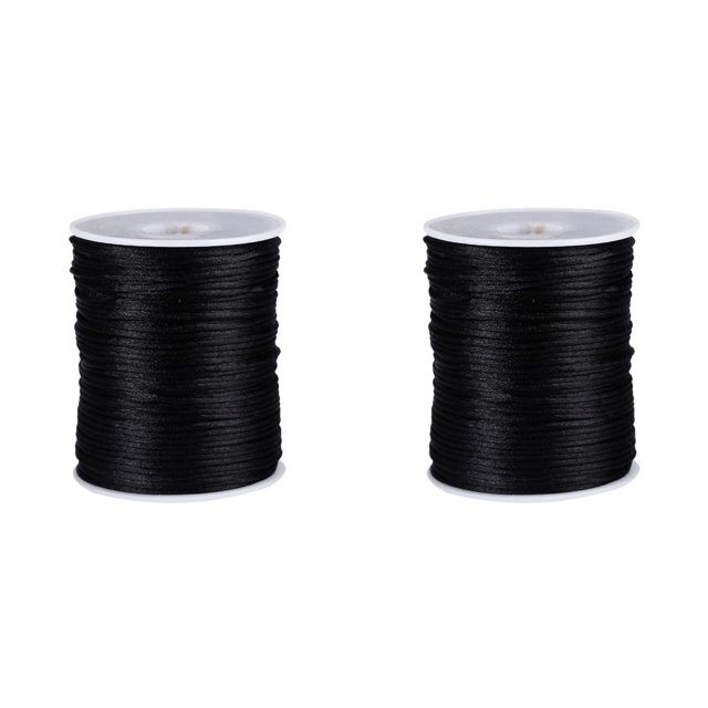 YWIYIUD 2PCS Durable Cord for Bracelet Necklace JewelryMaking and Wind Chime Practical Braided Satin String for Beading Thread ChineseKnot Craft and DIY projects