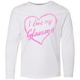 thumbnail image 3 of Inktastic I Love My Glamma in Pink Chalk Heart Long Sleeve Youth T-Shirt, 3 of 5