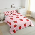 thumbnail image 3 of Manfei Kawaii Strawberry 2pcs Bedding Comforter Set,Red Pink Twin Comforter Sets,Cartoon Fruit Breathable Bedding Set,Microfiber Kids Bedroom Decor,Reversible, 3 of 8