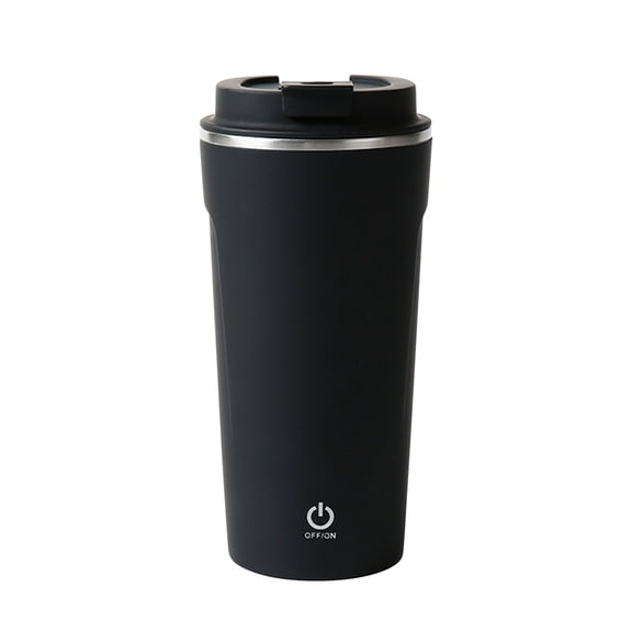 Tunhigl Automatic Mixing Cup 13oz - Wireless Charging Magnetic Rotating Coffee Cup, 400ml Portable Lazy Water Cup for Coffee, Tea Black