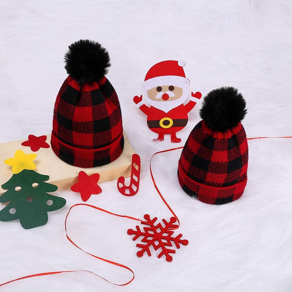 Buffalo-Plaid-Knit-Hat for Women 