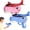 Blue+pink, variant on Dinosaur Foam Glider Launcher Toy, 8-Inch Foam Plane with Catapult for Long-Distance Outdoor Flights, Lightweight and Easy to Launch, Perfect for Backyard Fun