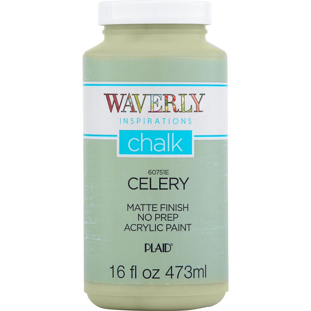 Waverly Inspirations 60751E Chalk Paint, Ultra Matte, Celery, 16 fl oz
