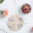thumbnail image 4 of RYLABLUE Lavande Vivez une Vie Colorée Ensemble de 4 sous-Verres Ronds pour Boissons, sous-Verres en Céramique Absorbants avec Base en Liège pour Décoration de Table Basse de Cuisine Maison, 4 of 5