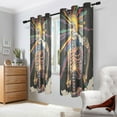 thumbnail image 2 of Yayeee Window Curtains Set of 2 for Living Room Light Filtering 63"x42", Colorful Skeleton Sun, 2 of 7