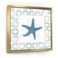 thumbnail image 1 of Navy Starfish with Gold - Nautical & Coastal Framed Canvas, 1 of 3