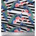 thumbnail image 3 of Soimoi Poly Georgette Fabric Stripe,Floral & Peacock Bird Printed Craft Fabric by The Yard 42 Inch Wide, 3 of 3