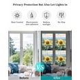 thumbnail image 4 of Window Privacy Film Watercolor Sunflower Stained Glass Window Film Decorative Sun Block Window Cover Summer Vintage Rustic Botanical Window Clings Static Adhesive Sticker for Bathroom 29.5"x118", 4 of 7