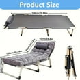 thumbnail image 5 of 8-foot/10-foot Stand 70.4-inch/74-inch 450/500/550/600LBS Heavy-duty Folding Bed, Camping Bed With Flip-up Mattress (mattress Included), Portable Guest Bed, Suitable For Teenagers, Adults, Travel, 5 of 12
