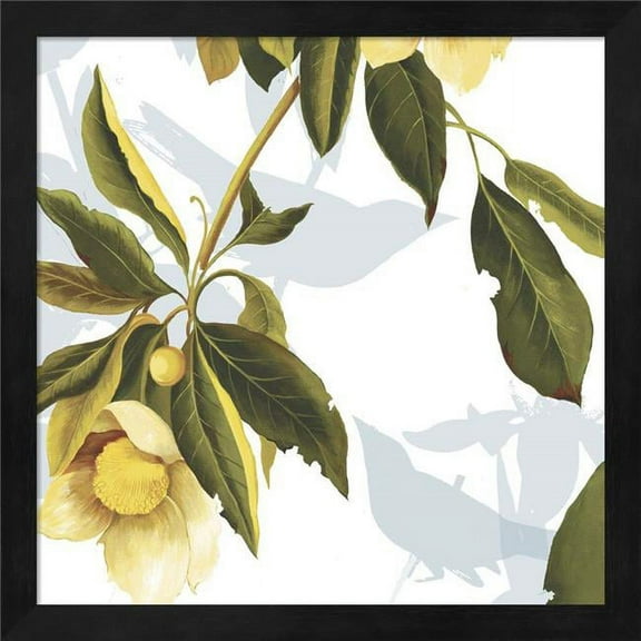 Lemon Floral by Posters International Studio, Framed Wall Art, 13.25W x 13.25H