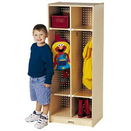 Jonti-Craft Double Locker Wooden Standing Coat Rack