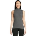 thumbnail image 2 of Time and Tru Women's Ribbed Mock Neck Sleeveless Top, 2-Pack, Sizes XS-XXXL, 2 of 5