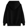 thumbnail image 5 of YUGYXL Heart Print Sweatshirt for Women Trendy Long Sleeve Thin Fleece Hoodies Plus Size Drawstring Hooded Pullover With Kangaroo Pocket Casual Fall Streetwear Sweatshirts Today's Black,S, 5 of 5