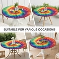 thumbnail image 7 of Colorful Tie Dye Pattern Round Fitted Tablecloth with Elastic Edge,Dining Table Cover Waterproof,Outdoor Round Tablecloth for Camping,Dining,Indoor and Outdoor, 7 of 7