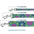 thumbnail image 3 of Buckle-Down Pet Leash, Dog Leash, Floral Burst Turquoise Blues Pinks Yellow Green, 4 Feet Long 1.0 Inch Wide, 3 of 6