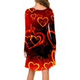 thumbnail image 4 of Long Dresses for Women Casual Casual Round Neck Dress with Valentine Heart Theme Print Fashionable Comfort Outfits Long Dresses for Women Pink XL, 4 of 4