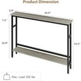 thumbnail image 2 of NEILA 5.9" Slim Sofa Table, 2 Tier Narrow Console Table with Adjustable Shelf, Space-Saving Behind Couch Table for Living Room, Entryway, Hallway, and Foyer,Black, 2 of 7