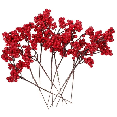

Weis 10PCS Xmas Simulation Berry Branch Decor DIY Floral Arranging Berry Branch Decor