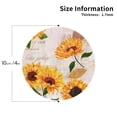 thumbnail image 2 of Lsque Sunflower 5 Pattern 4" Drink Coasters Set of 4, PVC Leather Absorbent Coasters, Table Coaster Set Decorative Coffee Cup Coasters Housewarming Gift -Round Shape, 2 of 6