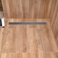 thumbnail image 5 of Matte Black 24 in. Linear Shower Drain, Geometric Square Grate, 304 Stainless Steel, Debris Basket Included, 5 of 12