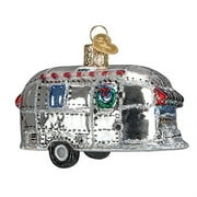 Old World Christmas Glass Blown Ornament, Vintage Trailer (With OWC Gift Box)
