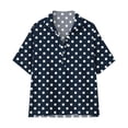 thumbnail image 6 of MAFYTYTPR Women's Polka Dot Half-Button Shirt Spread Collar Short Sleeve Casual Tops for Everyday Wear S-3XL Plus Size, 6 of 7