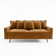 thumbnail image 6 of Pemberly Row 70" Square Arm Modern Velvet & Metal Sofa in Ginger Brown, 6 of 12