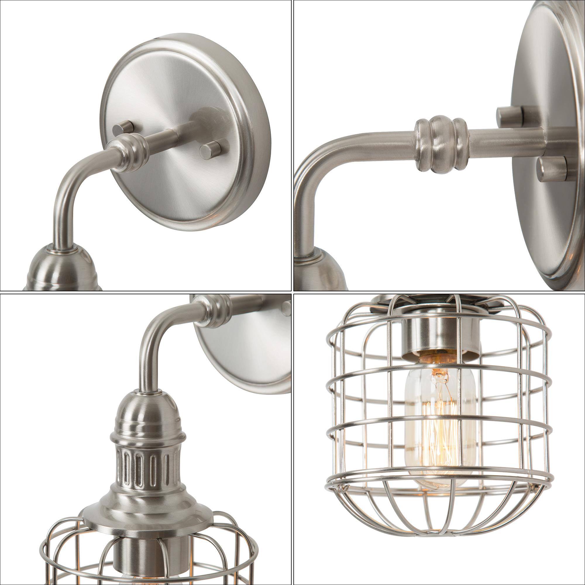 LNC Classic 5.5-in Polished Nickel Bathroom Vanity Light, Transitional, 1-Light