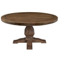 thumbnail image 3 of Alpine Furniture Kensington 60" Round Solid Pine Dining Table in Walnut, 3 of 5