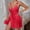 Red, variant on Nexjvus Nightgowns for Women Camisole Lace Dress Sleepshirts Nightdress Black Size L