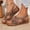 Coffee, variant on Womens Platform Wedge Sandals Crisscross Strap Slip On Open Toe Summer Beach Shoes For Women Casual Walking Footwear Pink US :7