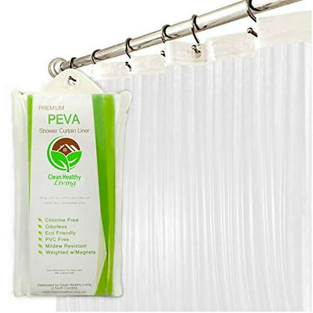 curtain shower magnets liner peva suction cups clear premium clean healthy living