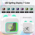thumbnail image 3 of Mini Sticker Printer RGB Light Bluetooth Pocket Inkless Thermal Printer with 10 Rolls Thermal Paper and 5 Pen Fmo B, 3 of 8