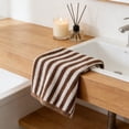 thumbnail image 4 of Rewenti Japanese Style Uncluttered Dark Striped Face towel Soft Absorbent and Lint Free, 4 of 6