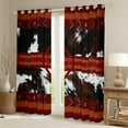 thumbnail image 2 of jejeloiu Brown White Cowhide Curtains Pack of 2 (42x84 Each),Rustic Cattle Hide Curtains Blackout,Country Farmhouse Lodge Bedroom Curtains For Adult,Luxury Bedroom Decor, 2 of 6
