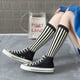 thumbnail image 5 of Balery Black And White Thick Stripes Calcetines novedosos Calcetines deportivos Calcetines hasta la rodilla Calcetines de algodón Calcetines originales y geniales, 5 of 6