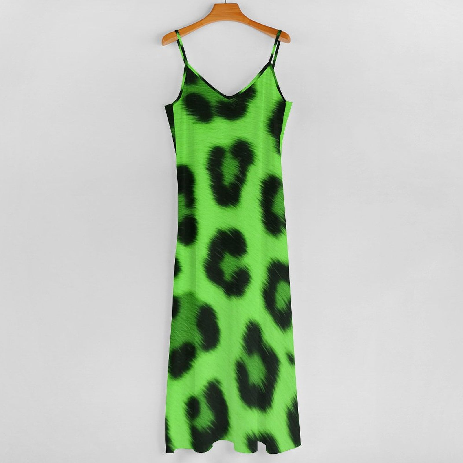 neon leopard dress Green Animal Pattern Slip Dress with Neon Leopard Print, Bodycon Style  Spaghetti Strap Gown * * And Summer Beach Parties * in Sizes XS to 2XL