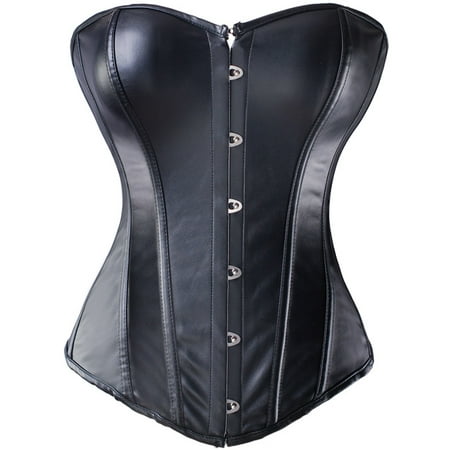 

MISS MOLY Fashion Womens Sexy Steampunk Gothic Faux Leather Boned Corset Bustier Black