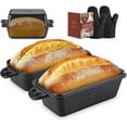thumbnail image 1 of AILITOR Cast Iron Loaf Pan with Lid 9x5 Inch - Bread Baking Pans for Homemade Bread, Set of 2, 1 of 8