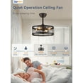 thumbnail image 5 of Zardon 16.5 inch Caged Ceiling Fan with Light and Remote Control, Black Farmhouse Ceiling Fans for Kitchen, Bedroom, Indoor, 6 Speed, Quiet, Timing, 5 of 8