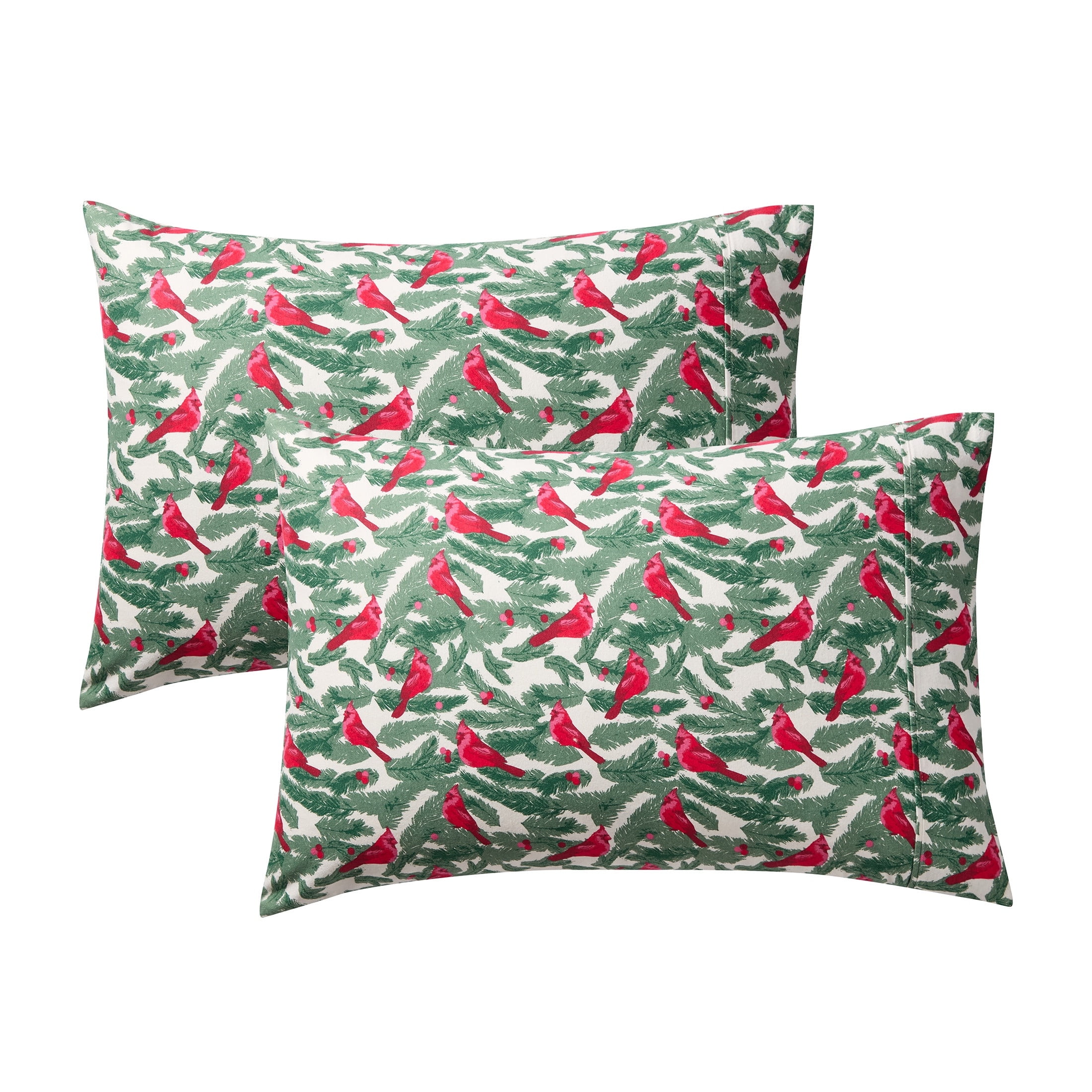 Hallmark Birdie 4-Piece Adult Multi Brushed Cotton Flannel Bed Sheet Set, Queen