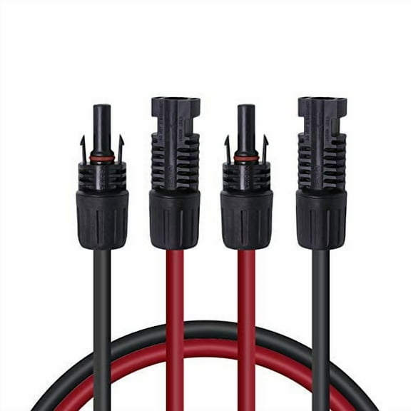 Renogy 5FT 12AWG Extension Cable with Male and Female Solar Panel Connectors, 5Ft. 12AWG, 1 Pair 5' 12 Gauge Red and Black