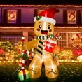 thumbnail image 1 of AMBN Christmas Gingerbread Man Inflatables Outdoor Decorations Inflatable Xmas Yard Decorations With Build-in 8 LEDs Christmas Blow-up Yard Decorations For Outdoor, 1 of 9