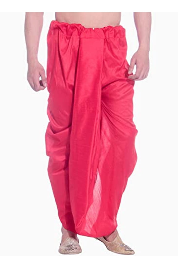 Royal Men's Blood Red Luxury Ryan Silk Dhoti